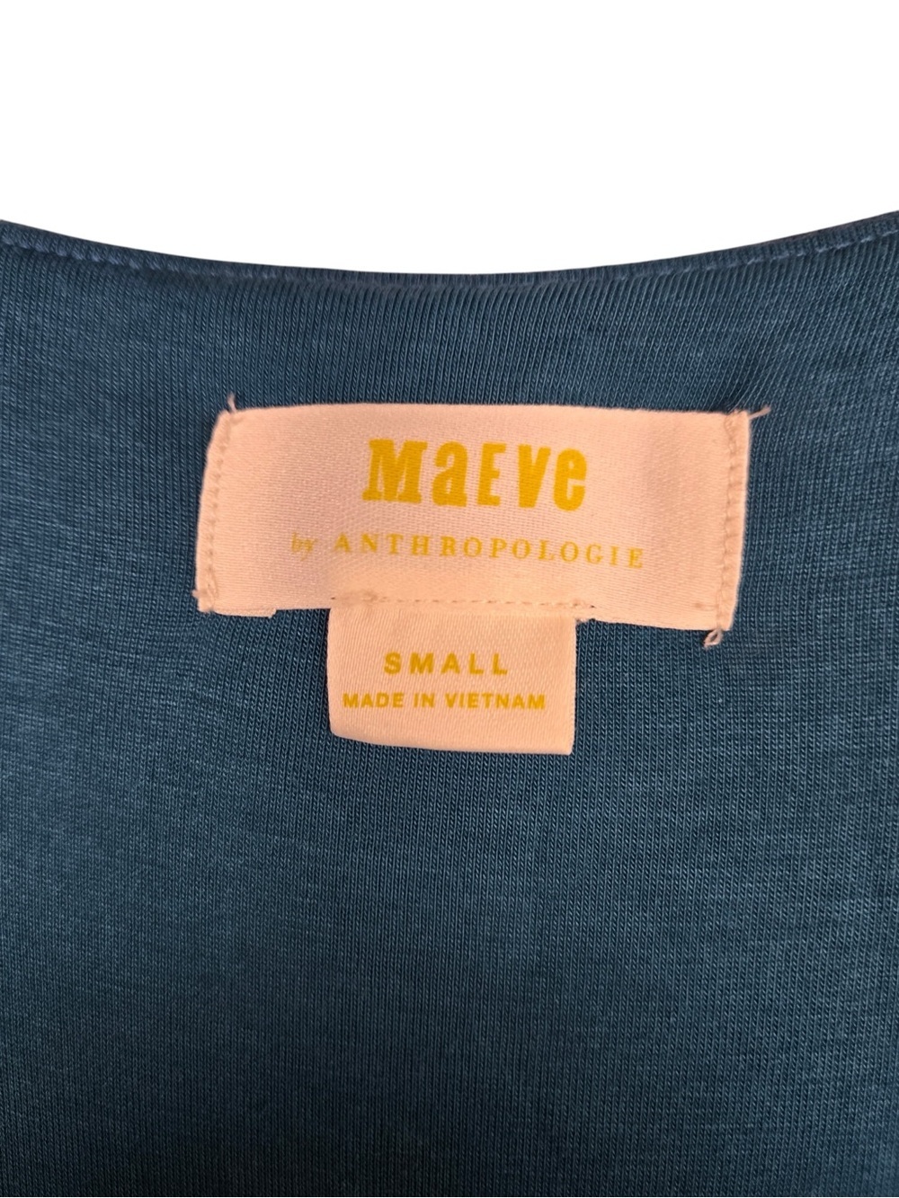 Anthropologie Maeve Blue Boho Tie Front Handkerchief Midi Dress S - Picture 8 of 9